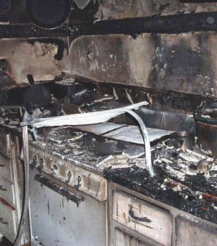 kitchen fire damage in Buford 
