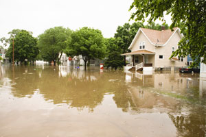Flooded homes in Buford